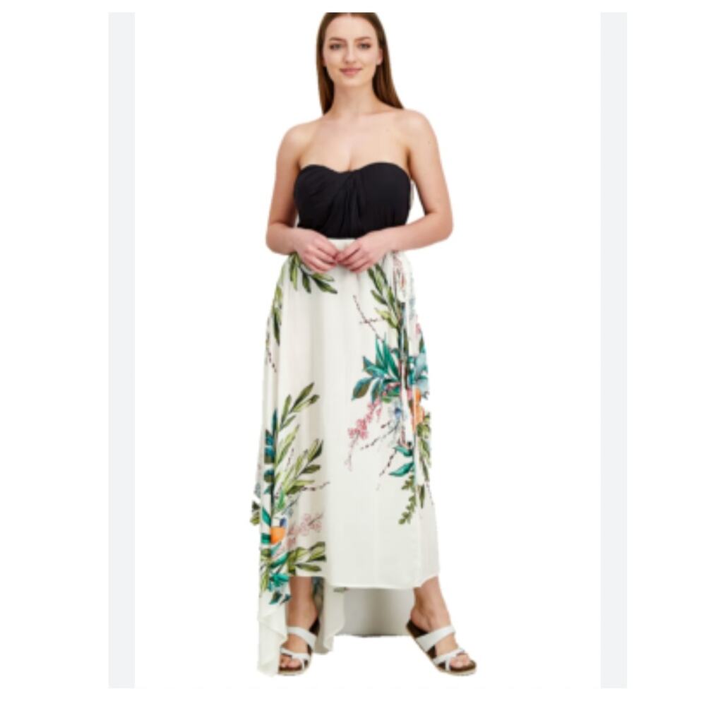 New vince camuto floral white wrap skirt size Small